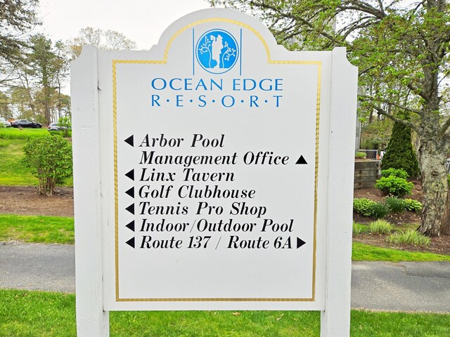 view of community sign