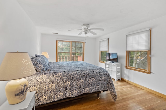 62-64 Old Fish House, South Dennis, MA 02660 - bedroom with wood finished floors, baseboards, and a ceiling fan