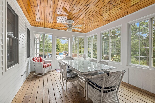 62-64 Old Fish House, South Dennis, MA 02660 - sunroom / solarium featuring ceiling fan, outdoor dining area, and healthy amount of natural light