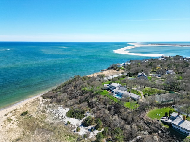 drone / aerial view of unending shoreline