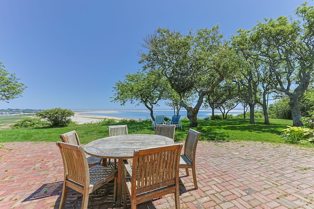 25 Wikis Way, Chatham, MA 02633 - view of patio / terrace with a water view and outdoor dining space