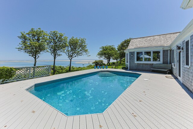 25 Wikis Way, Chatham, MA 02633 - swimming pool featuring a deck with water view