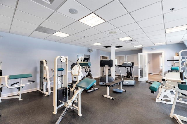 17 Chadwick Ct, Mashpee, MA 02649 - gym featuring baseboards and a drop ceiling