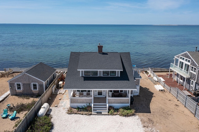 494 Shore Rd, North Truro, MA 02652 - bird's eye view with a water view