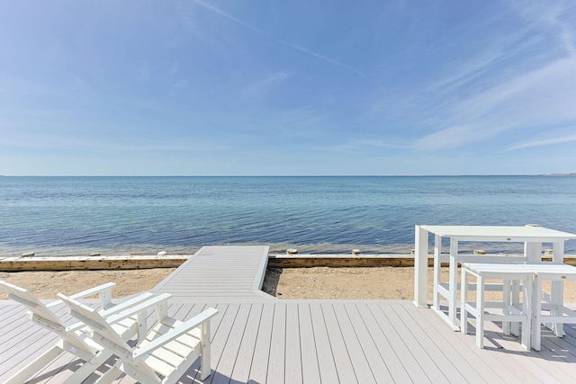 494 Shore Rd, North Truro, MA 02652 - dock area featuring a beach view and a deck with water view