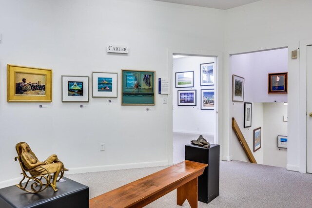 hallway featuring carpet