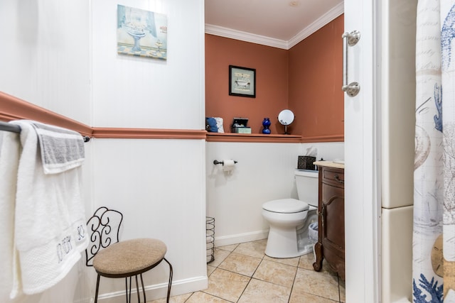 480 Forest Rd, South Yarmouth, MA 02664 - bathroom with crown molding, tile patterned floors, and curtained shower