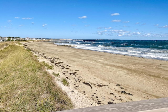 property view of water with a beach view