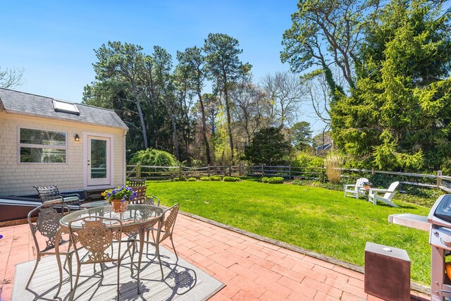 view of patio / terrace with outdoor dining area and a fenced backyard