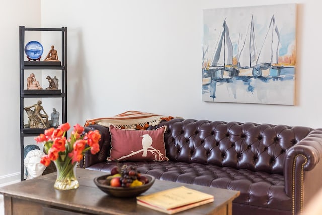 living room with baseboards