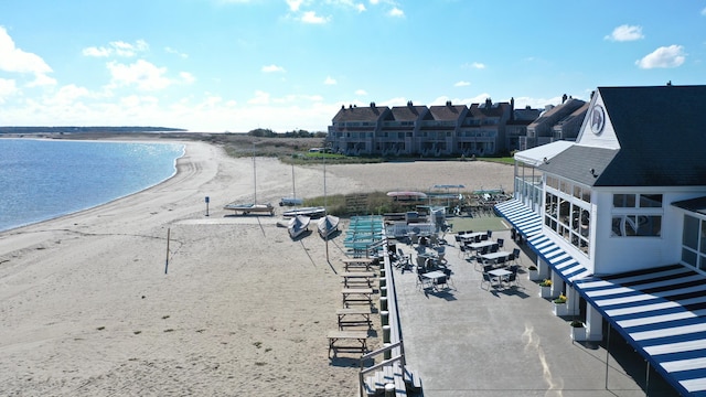 view of water feature with a view of the beach