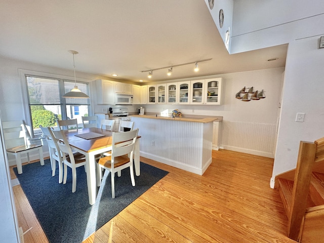 dining space featuring light hardwood / wood-style floors