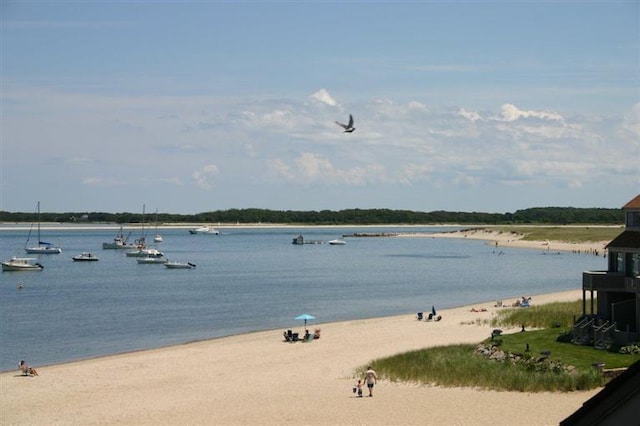 view of water feature featuring a view of the beach