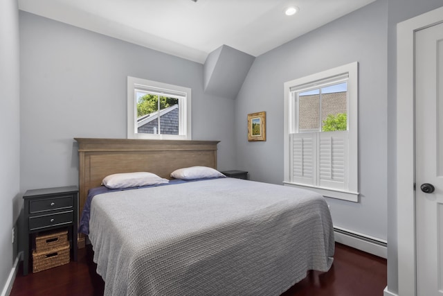 4 Race Rd Unit U2, Provincetown, MA 02657 - bedroom with a baseboard radiator, wood finished floors, and recessed lighting