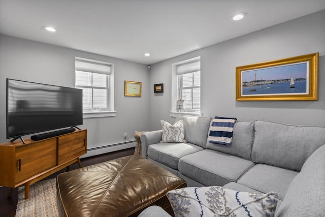 4 Race Rd Unit U2, Provincetown, MA 02657 - living area with baseboard heating, healthy amount of natural light, recessed lighting, and wood finished floors