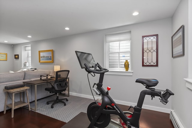 4 Race Rd Unit U2, Provincetown, MA 02657 - workout area with a baseboard heating unit and recessed lighting