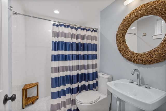 4 Race Rd Unit U2, Provincetown, MA 02657 - bathroom featuring curtained shower and recessed lighting