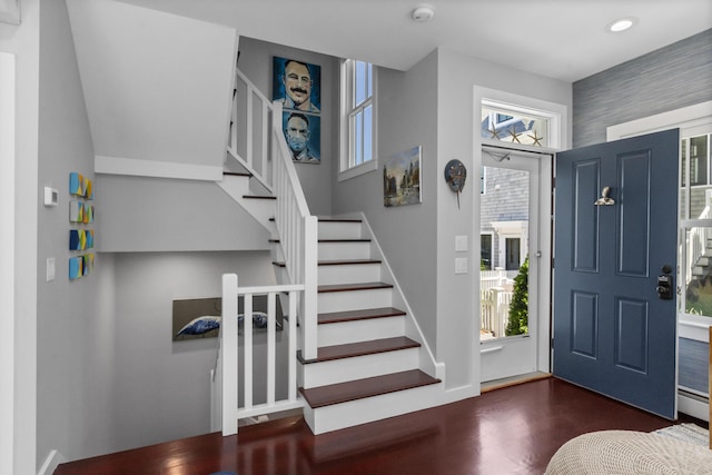 4 Race Rd Unit U2, Provincetown, MA 02657 - foyer entrance featuring wood finished floors, recessed lighting, and stairs