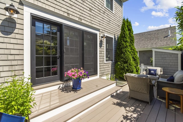4 Race Rd Unit U2, Provincetown, MA 02657 - wooden deck with an outdoor living space