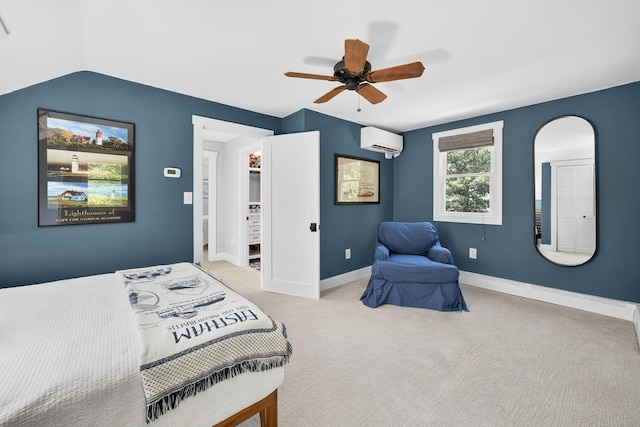 44 Squirrel, Eastham, MA 02642 - bedroom featuring carpet floors, a ceiling fan, an AC wall unit, and arched walkways