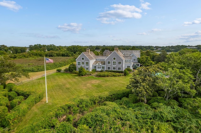 drone / aerial view with a rural view