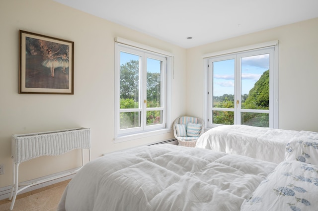 bedroom with baseboard heating