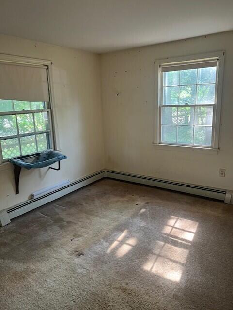 60 Baxter Ave, West Yarmouth, MA 02673 - unfurnished room featuring carpet and a baseboard heating unit