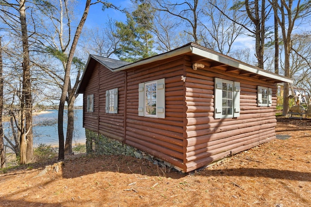 23 Pine Ridge Rd, Buzzards Bay, MA 02532 - view of side of home with a water view and log exterior