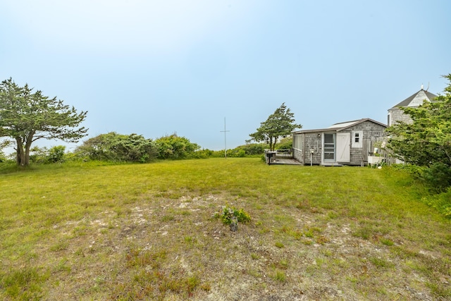 108 Bay View Ave, Edgartown, MA 02539 - view of grassy yard with an outdoor structure