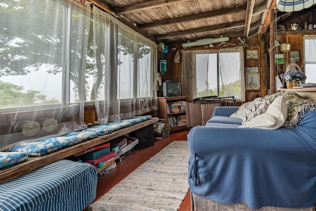 108 Bay View Ave, Edgartown, MA 02539 - sunroom featuring healthy amount of natural light and beam ceiling