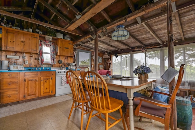 108 Bay View Ave, Edgartown, MA 02539 - dining room featuring lofted ceiling