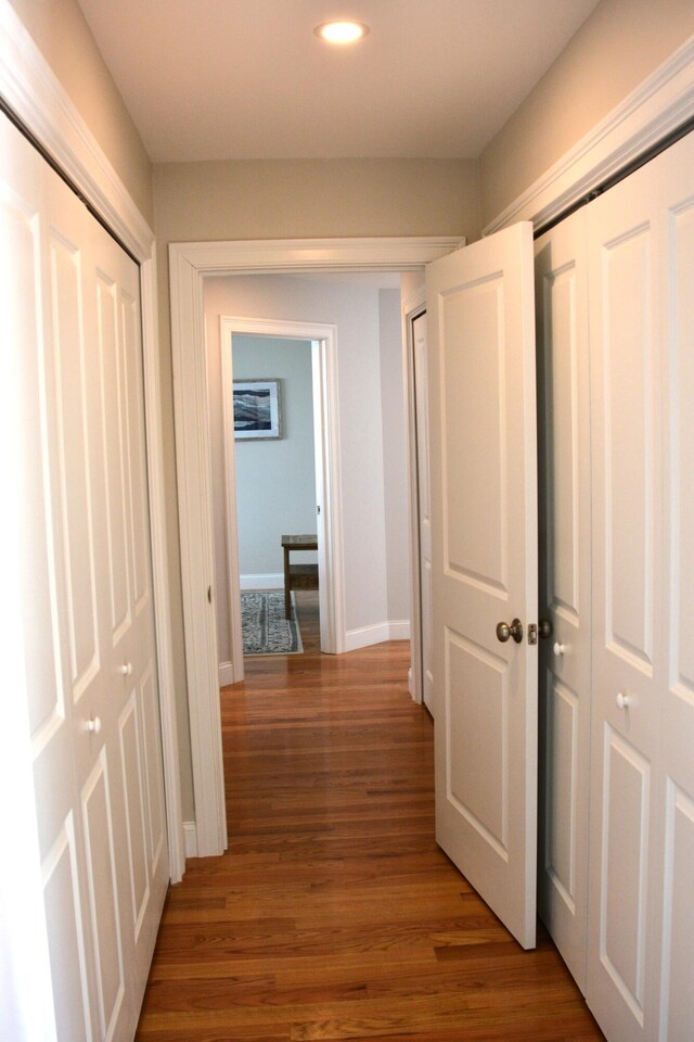 55 Blue Castle Dr, Mashpee, MA 02649 - corridor with recessed lighting, light wood-style floors, and baseboards