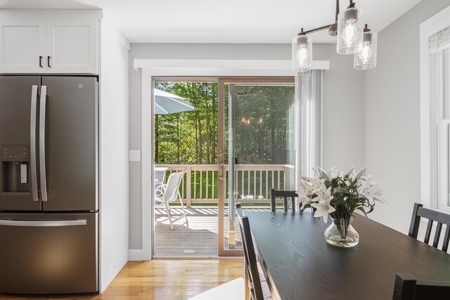 29 Braeburn Ct, Hatchville, MA 02536 - dining area featuring light wood-style flooring