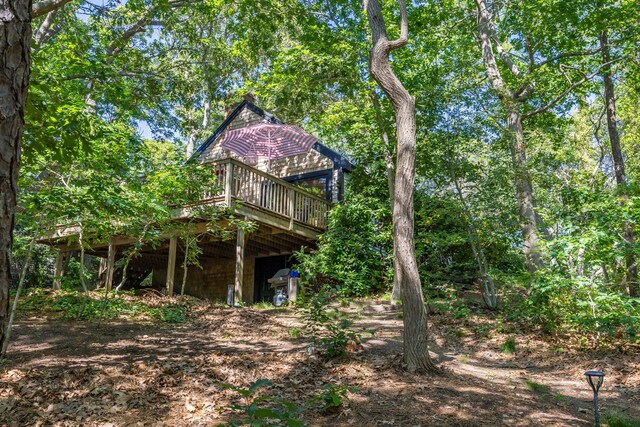 50 Piper Ln, Eastham, MA 02642 - view of property exterior with a wooden deck