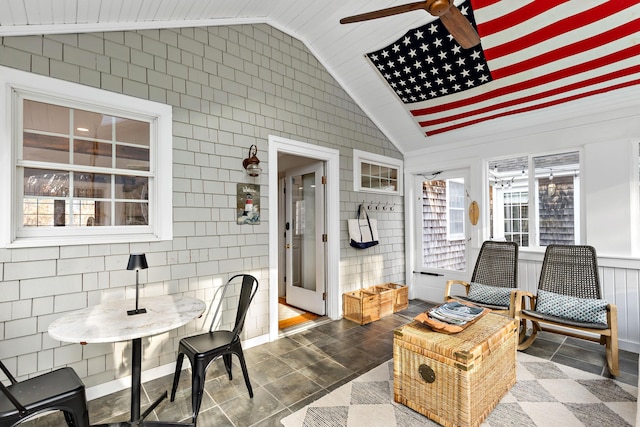 view of patio / terrace featuring ceiling fan