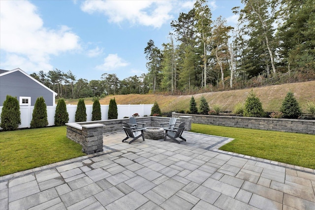 22 Country Club Ln, Mashpee, MA 02649 - view of patio with fence and a fire pit
