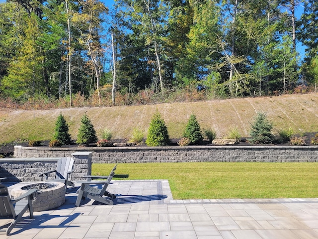 22 Country Club Ln, Mashpee, MA 02649 - view of patio with a fire pit