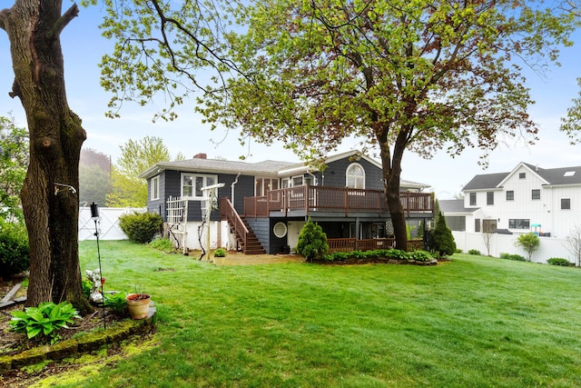 88 Hilltop St, Milton, MA 02186 - back of house with stairs, a deck, and a chimney