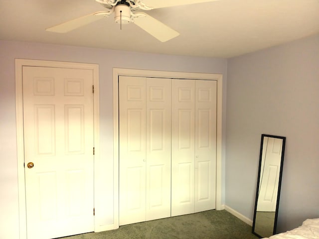 2 Englewood Dr Unit B-6, Harwich, MA 02645 - unfurnished bedroom featuring dark colored carpet, a closet, ceiling fan, and baseboards