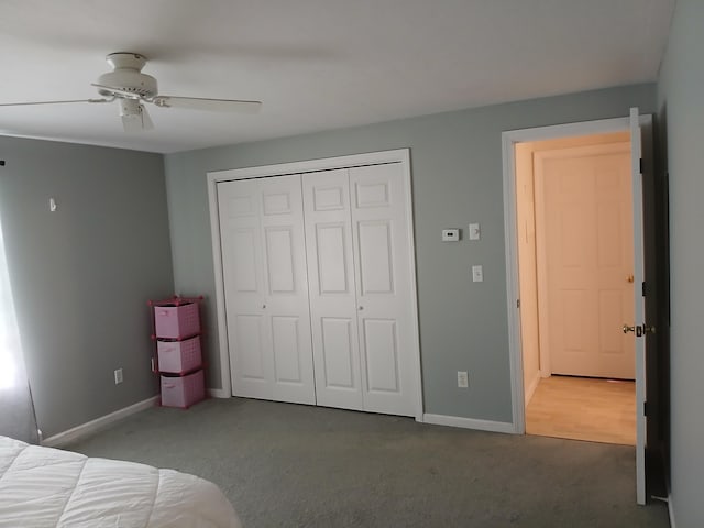 2 Englewood Dr Unit B-6, Harwich, MA 02645 - bedroom featuring carpet flooring, baseboards, a closet, and a ceiling fan