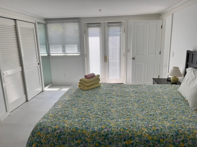 bedroom featuring french doors