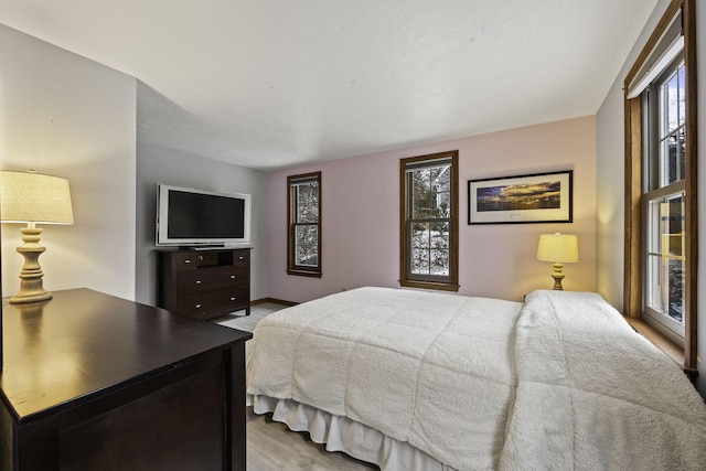 bedroom featuring light hardwood / wood-style floors