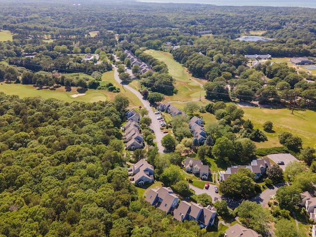 288 Fletcher Ln, Brewster, MA 02631 - aerial perspective of suburban area featuring a golf course and a forest