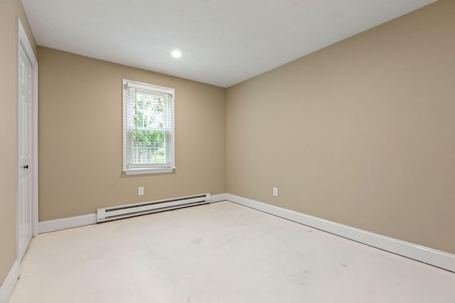 1029 Iyannough Rd Unit 9B, Hyannis, MA 02601 - unfurnished room with baseboard heating, concrete flooring, baseboards, and recessed lighting