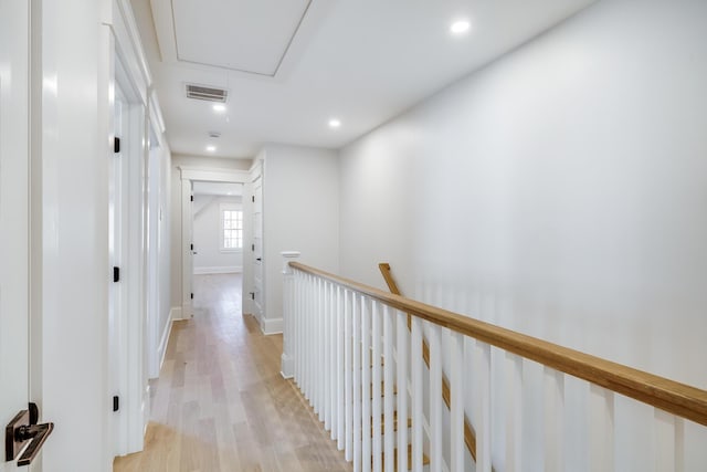 hall featuring light wood-type flooring