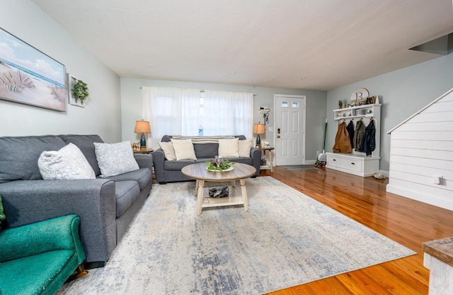 living room featuring hardwood / wood-style floors