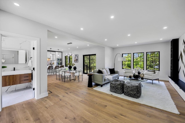 2 Buttercup Ln, South Yarmouth, MA 02664 - living area featuring light wood-style flooring and recessed lighting