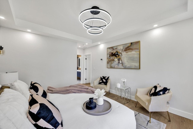 2 Buttercup Ln, South Yarmouth, MA 02664 - bedroom featuring light wood-style flooring, recessed lighting, and a raised ceiling