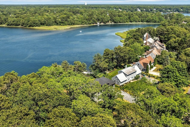 2 Buttercup Ln, South Yarmouth, MA 02664 - drone / aerial view of a heavily wooded area and a nearby body of water