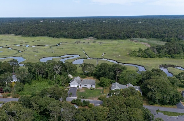 72 Lookout Rd, Yarmouth Port, MA 02675 - aerial overview of property's location featuring a nearby body of water and a heavily wooded area